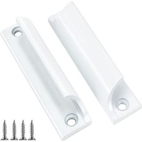 2 PièCe Poignee De Porte Exterieur- PoignéE Porte Coulissante, Invisible De Poignee De Meuble IntéRieure, Entraxe 90mm (blanc) (1/5)