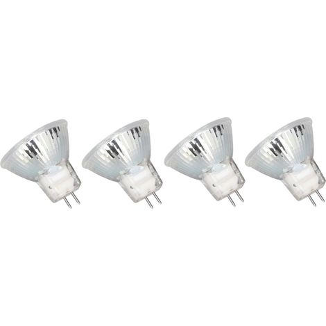 MR11 LED ampoule 2W 12LED 300LM, culot à deux broches, pour spots encastrés, rails et éclairage paysager, lot de 4, blanc chaud (1/5)