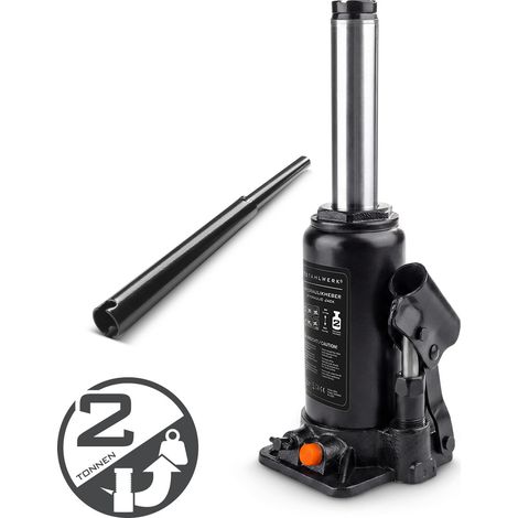STAHLWERK Cric hydraulique capacité de charge 2 t - cric à poinçon avec plage de levage de 158 à 308 mm, cric compact pour voiture, cric hydraulique pour voiture, cric à bouteille pour atelier et chan (1/5)