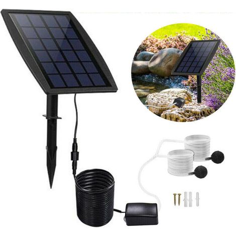 Pompe à oxygène solaire, aérateur de bassin solaire 2,4 W, pompe à air solaire, oxygénateur d'aquarium, pompe à air pour bassin de jardin (1/5)