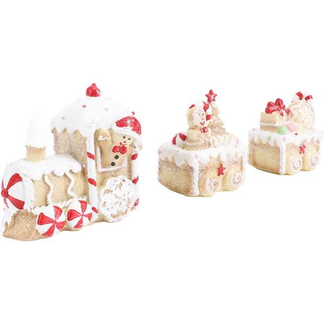 Figurine de train de Noël en résine, trois parties, créative et mignonne, résistante à la décoloration, pour la décoration. (1/5)