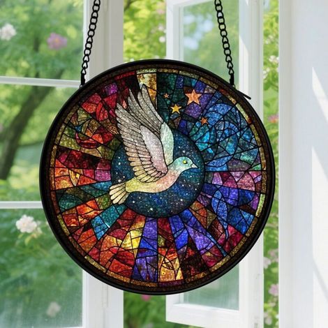 Capteur de soleil en vitrail - décoration spirituelle 9cm (1/4)