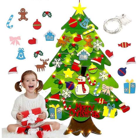 Weihnachtsbaum aus Filz, DIY-Weihnachtsbaum-Bastelset, hängende Nachbildung für Kinder, Weihnachtsgeschenk (1/5)