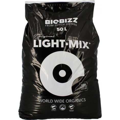 Terreau léger Light·Mix 50L – Substrat pour semis et boutures – Bonne rétention d'eau, pH naturel 6,2 – Compatible avec irrigation goutte-à-goutte – Biobizz