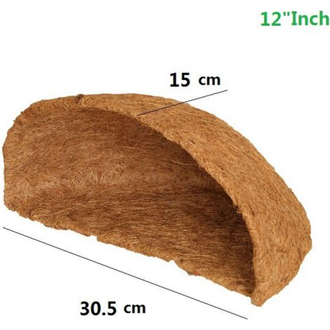 Liner Pour Panier Suspendu - Fibre De Coco Naturelle - Rond - Respirant Et Dégradable - Pour Jardinage Balcon Et Décoration - 1 Pièce (1/4)