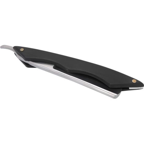 Porte-lame de rasoir pliable en bois avec étui de rangement en cuir PU, couteau à raser rétractable, lot de 2 accessoires pour homme, idéal pour salle de bain et voyage. (1/5)
