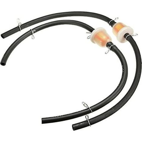 Filtre à carburant inline universel 6mm pour essence, kit avec durites et colliers de serrage, compatible 2 temps 43cc 47cc 49-160cc, mini moto, dirt bike, quad et ATV (1/4)