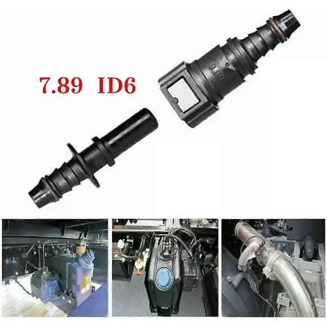 Raccord rapide pour tuyau de carburant automobile, diamètre intérieur 6, diamètre intérieur 7,89, en nylon. Adaptateur pour tuyau d'huile. (1/5)