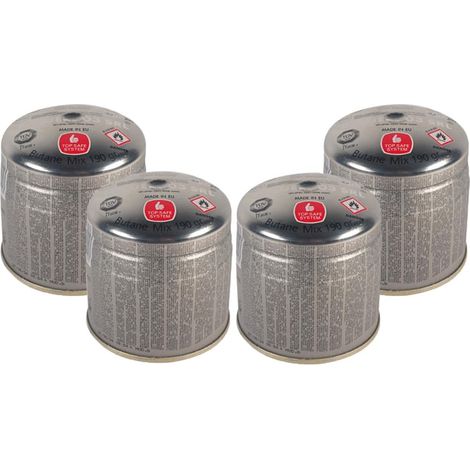 4 Cartucce di Gas butano da 190 gr a Lunga Conservazione, adatte per fornelli da campeggio, griglie o lampade per saldare (1/3)