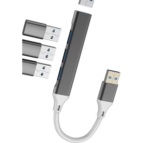 Hub USB (4 en 1) Splitter Port Adaptateur Câble 3.0 Ordinateur Portable Multi Voiture Multiport Accessoires Ordinateur PC Adaptateur Station d'accueil Data Macbook Convertisseur multiple Bureau USB (1/5)