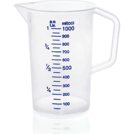 Pichet gradué Ø 9 cm 0,5 ltr graduation 50 ml polypropylène - Was Germany