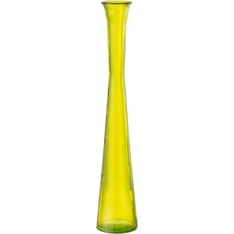 Vase Tube en Verre "Stripe" 51cm Jaune