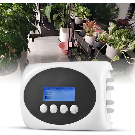 3W Solar Automatic Sprinkler, Dual Pump Irrigator (for 15 pots) LCD Display Drip Irrigation Kit powered by solar panel/USB 10m hose length Suitable for (1/5)
