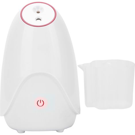 Appareil à vapeur pour le visage avec réservoir d'eau de 80 ml, vapeur chaude et froide, usage domestique, blanc (1/5)