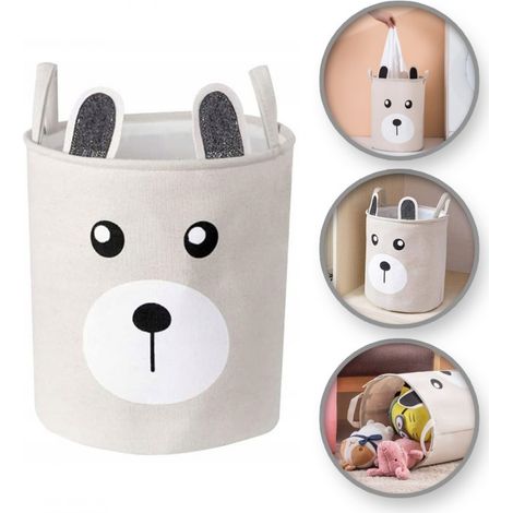 Organizador, contenedor de juguetes, cesto de ropa MIS 40 x 33 cm beige 43L OR110