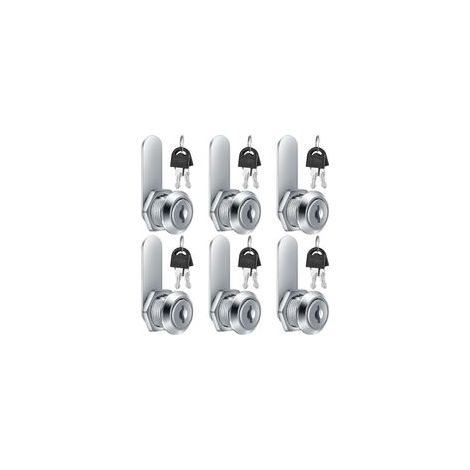 6 Pièces Serrure de Boîte aux Lettres, 16mm Serrure à Came, Serrure de Sécurité avec Clés pour Barillet Boîte aux Lettres Tiroirs Cabinet Placard
