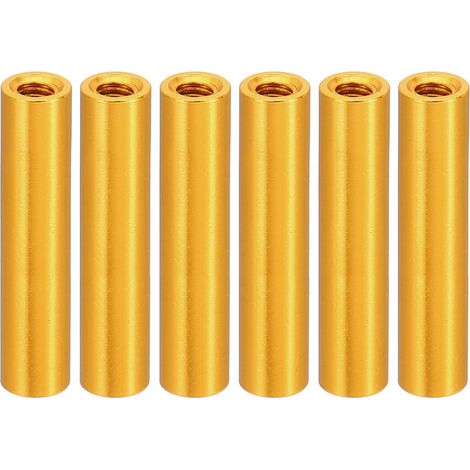 6Pcs Entretoise Filetée M3 en Aluminium 3x5x25mm Or (1/5)