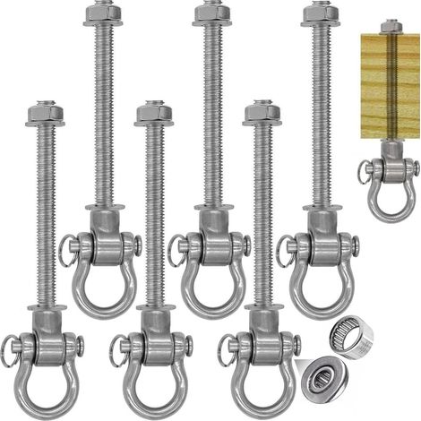 6 Pièces Crochets pour hamac M10,Fixation balancoire Exterieur en Acier Inoxydable Suspension Chaise Crochets pour béton au Plafond pour Aire de Jeux extérieure Jardin Accessoire balancoire (1/5)