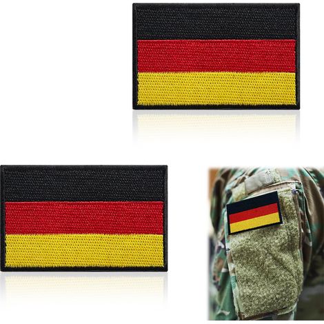 Patch Drape Allemande - Brodé 100 % - Dos Velcro Crochet Boucle - Pour Uniforme Militaire Sac Tactique Veste Casquette - Lot de 2 (1/5)
