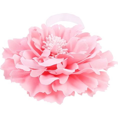 Boucles à Fleurs pour Rideaux en Tissu Peluche Forme Pivoine Rose, Attache de Rideau Pratique et Décorative Maison et Café (1/5)
