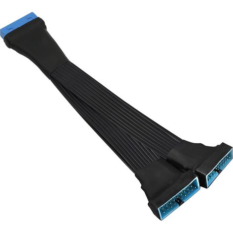 Câble d'extension USB 3.0, 19/20 broches 1 à 2 Y répartiteur interne adaptateur d'extension (15 cm) (1/5)