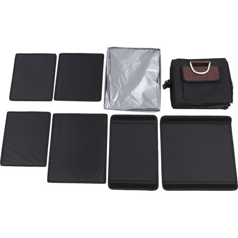 Organisateur de coffre de voiture pliable, tissu Oxford imperméable, rangement multi-compartiments avec couvercle bande réfléchissante 92L (1/4)