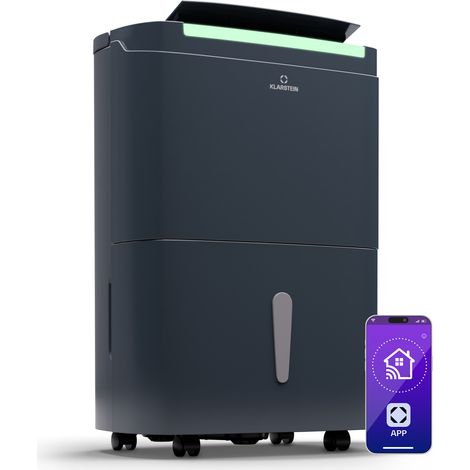 Klarstein DryFy Connect 30 - Deumidificatore a compressione con interfaccia WiFi, 30 l/giorno, 25-30 m²