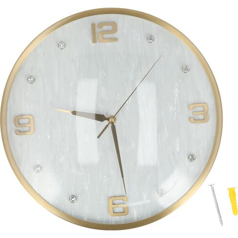 Horloge murale ronde en cuivre massif nordique, lot pour salon cuisine bureau JY-81027 (1/5)
