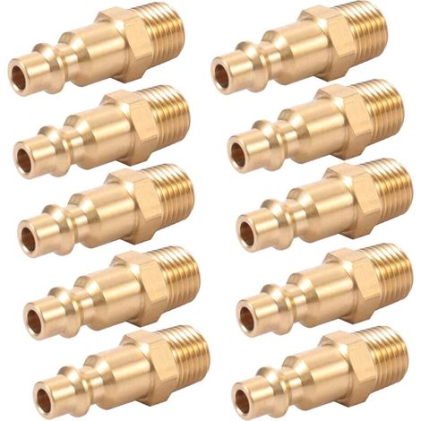 Adattatore per tubo flessibile dell'aria in ottone con filettatura maschio NPT da 1/4 di pollice