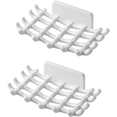 [NON UTILIZZATO] Portasapone da doccia, bianco, 2 pezzi