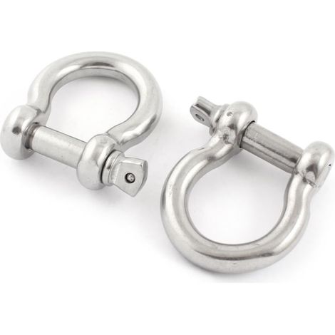 2 PIÈCES Argent Ton Edelstahl Verschluss Schäkel 12mm