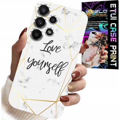 Custodia per Samsung Galaxy A32 4G - marmo bianco con cornice dorata Love YOU (1/5)