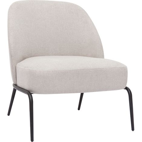 Design-Sessel im beigen Samtdesign mit schwarzem Metallfuß BREGO (1/5)