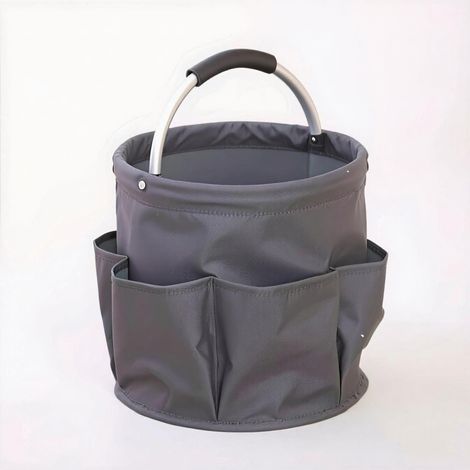 Organizzatore per prodotti per la pulizia con manici, sacchi portaoggetti, cestini portaoggetti pieghevoli, scatole per prodotti per la pulizia, secchio multiuso portatile, adatto per casa/giardino (g
