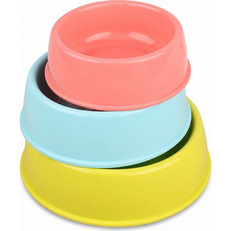 Gamelle pour animal en plastique bleu taille 3 6.5 x 18 cm