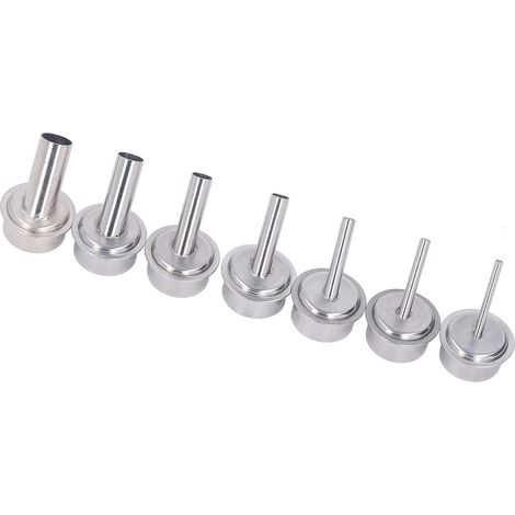 Kit 7 embouts pour pistolet à air chaud, buses de déssoudage en acier inoxydable, diamètres de sortie 3, 4, 5, 7, 8, 10 et 12 mm (1/5)