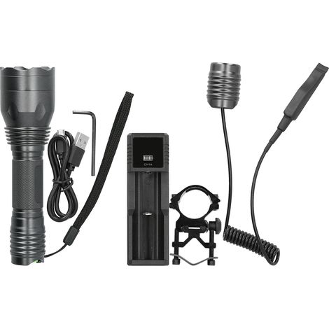 Wiederaufladbare, wasserdichte und tragbare LED-Taschenlampe mit USB-Anschluss für Camping, Wandern und Radfahren (Grün)