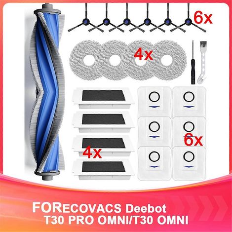 Brosse pour aspirateur De remplacement Accessoires Lot pour T30 PRO OMNI/ T30 OMNI Robot Aspirateur – Main Brosse Dust Bags (1/5)