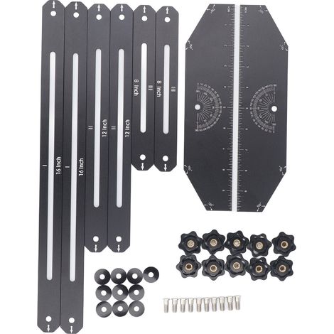 Gabarit de Mesure et Gabarit pour Marches et Limons d'Escalier en Aluminium avec Rotation 360° et Longueur Adjustable (1/5)