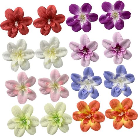 Mini-têtes de Fleurs D’orchidées Artificielles 16 Pcs en Soie (1/5)