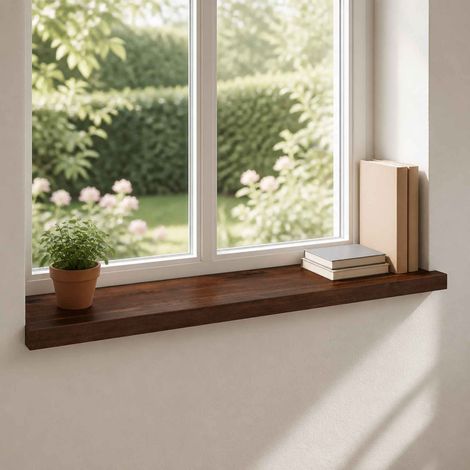 vidaXL Window Sills 2 pcs Dark Brown 70 x 40 x 2 cm Solid Beech Wood (1/5)