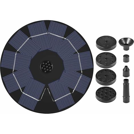 Pompe solaire pour fontaine et bain d'oiseaux, pack de 8 batteries, pompe solaire indépendante pour fontaine et bain d'oiseaux flottant, élégance (1/5)