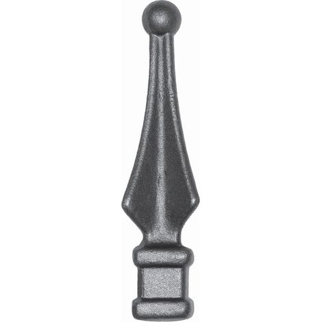 Deco Fer Forge – Pointe de lance fer forgé à souder – Base carrée 20mm – Hauteur 125mm – Largeur 30mm – Élément décoratif pour portail