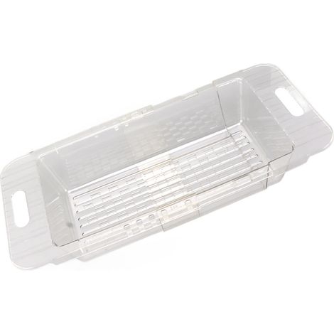 Obst- und Gemüsesieb für die Küchenspüle, modern, minimalistisch, aus Kunststoff, teleskopierbarer Abflusssieb, transparenter Kunststoff-Spülbeckenfilter (1/5)