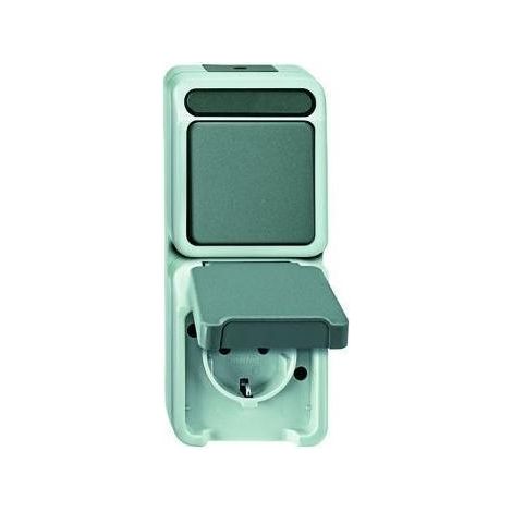 Merten Steckdosenkombination AP Wechs mit AQUASTAR MEG3495-8029 lgr IP44 (1/5)