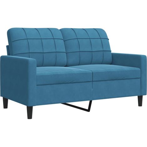 Canapé à 2 places,Sofa pour Salon,Banquette Bleu 120 cm Velours CFW890605 (1/5)