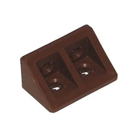 MOBILA - 8 GIUNZIONI ANGOLARI IN PLASTICA MARRONE CON  TAPPO 43X20X20MM