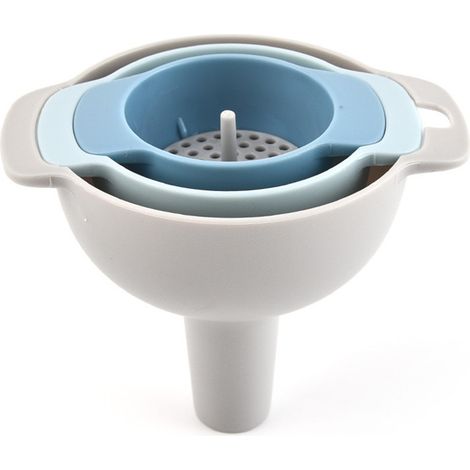 4-in-1 oil funnel, large diameter plastic conical oil separating tool for the kitchen, ideal for powdered milk. (1/5)