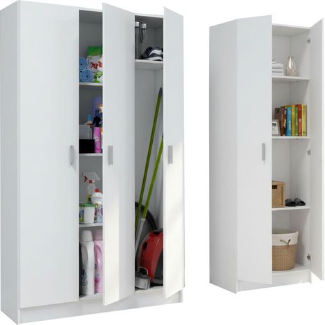 Armadio Multiuso Grande Melegari, Modulabile, 7 Ripiani, 5 Ante, 168x180h cm Bianco