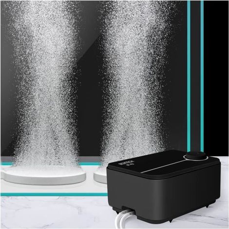 Pompe à air ultra silencieuse pour aquarium - Débit réglable - Double sortie - 220V (1/4)